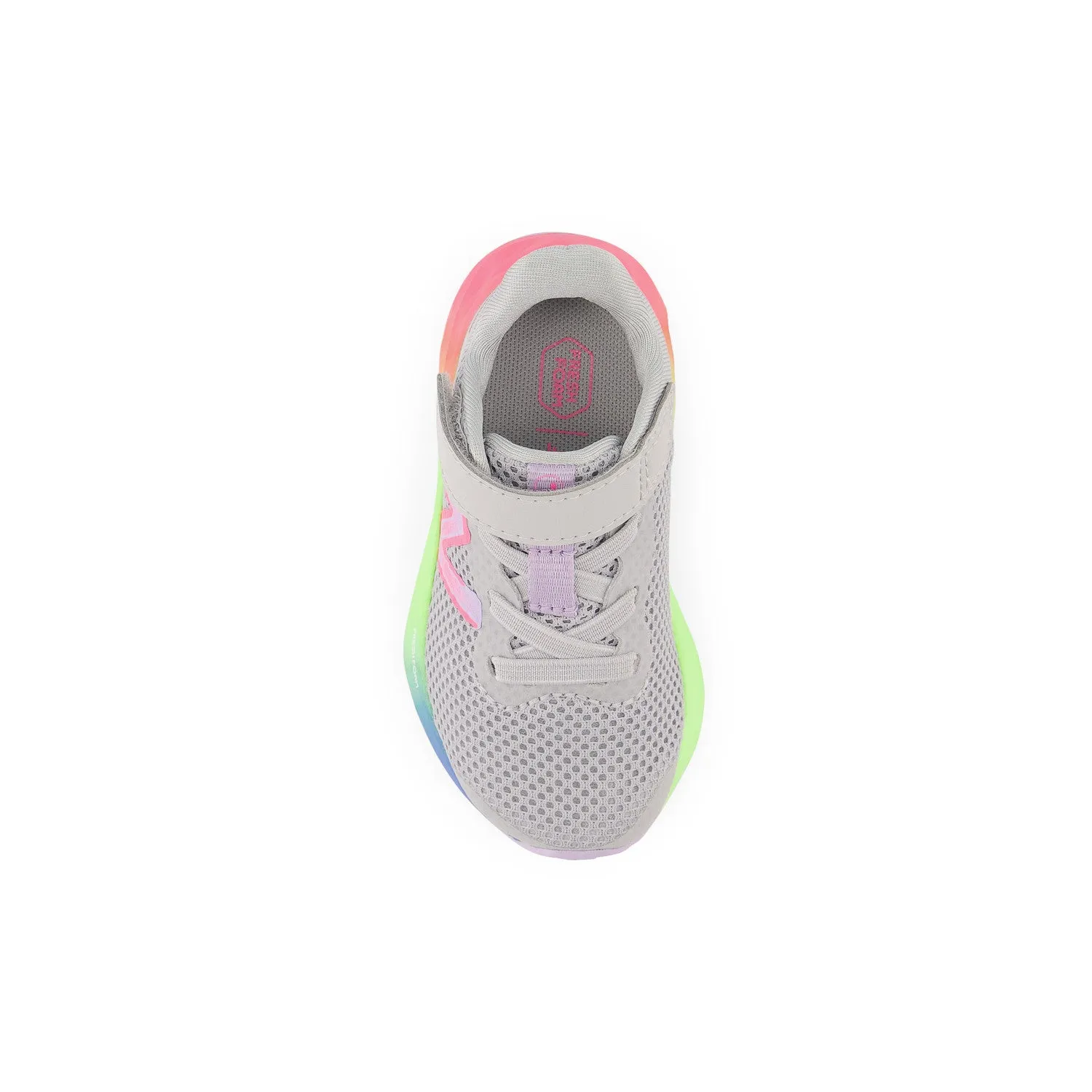 Toddler's New Balance Fresh Foam Arishi v4 Bungee Lace with Top Strap Color: Light Aluminum