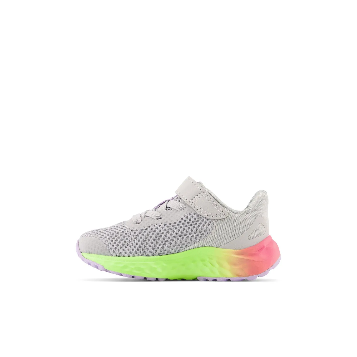 Toddler's New Balance Fresh Foam Arishi v4 Bungee Lace with Top Strap Color: Light Aluminum