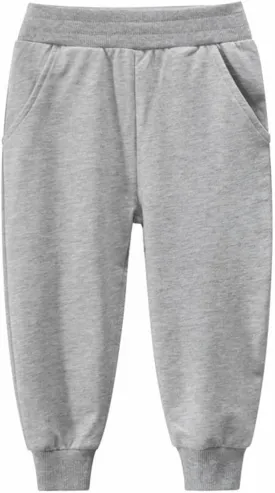 Unisex Toddlers Cotton Pull On Jogger Pants, Elastic Waist Stretch Pants, Baby Boy Girl Lightweight Sweatpants