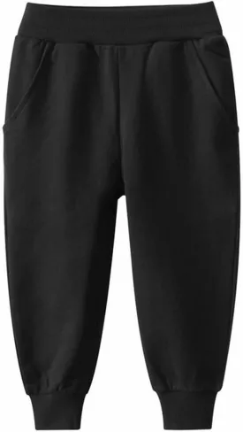 Unisex Toddlers Cotton Pull On Jogger Pants, Elastic Waist Stretch Pants, Baby Boy Girl Lightweight Sweatpants