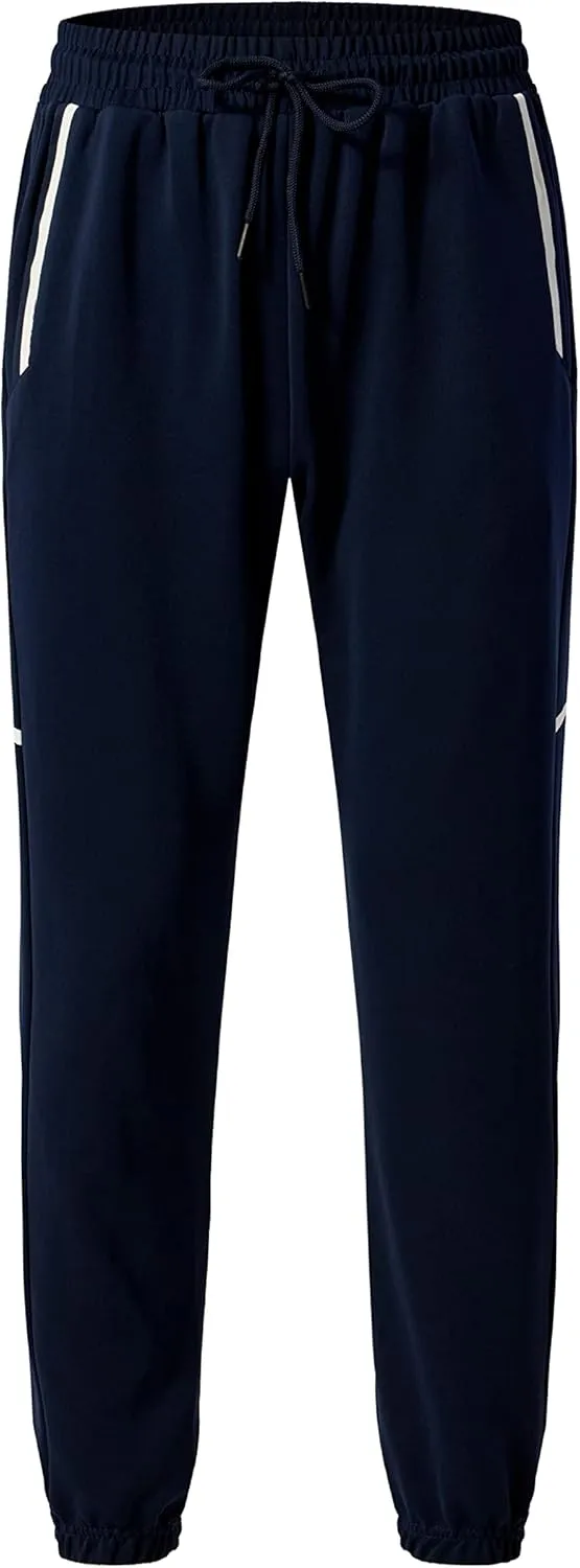 URBEX Mens Sweatpants with Zipper Pockets, Elastic Bottom Joggers Pants for Gym Running Workout Training