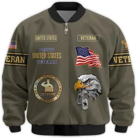 Veterans Jackets Military Bomber Jacket Men Patriotic Jacket Veteran Gifts Veterans Coat Mens Winter Jacket Veteran