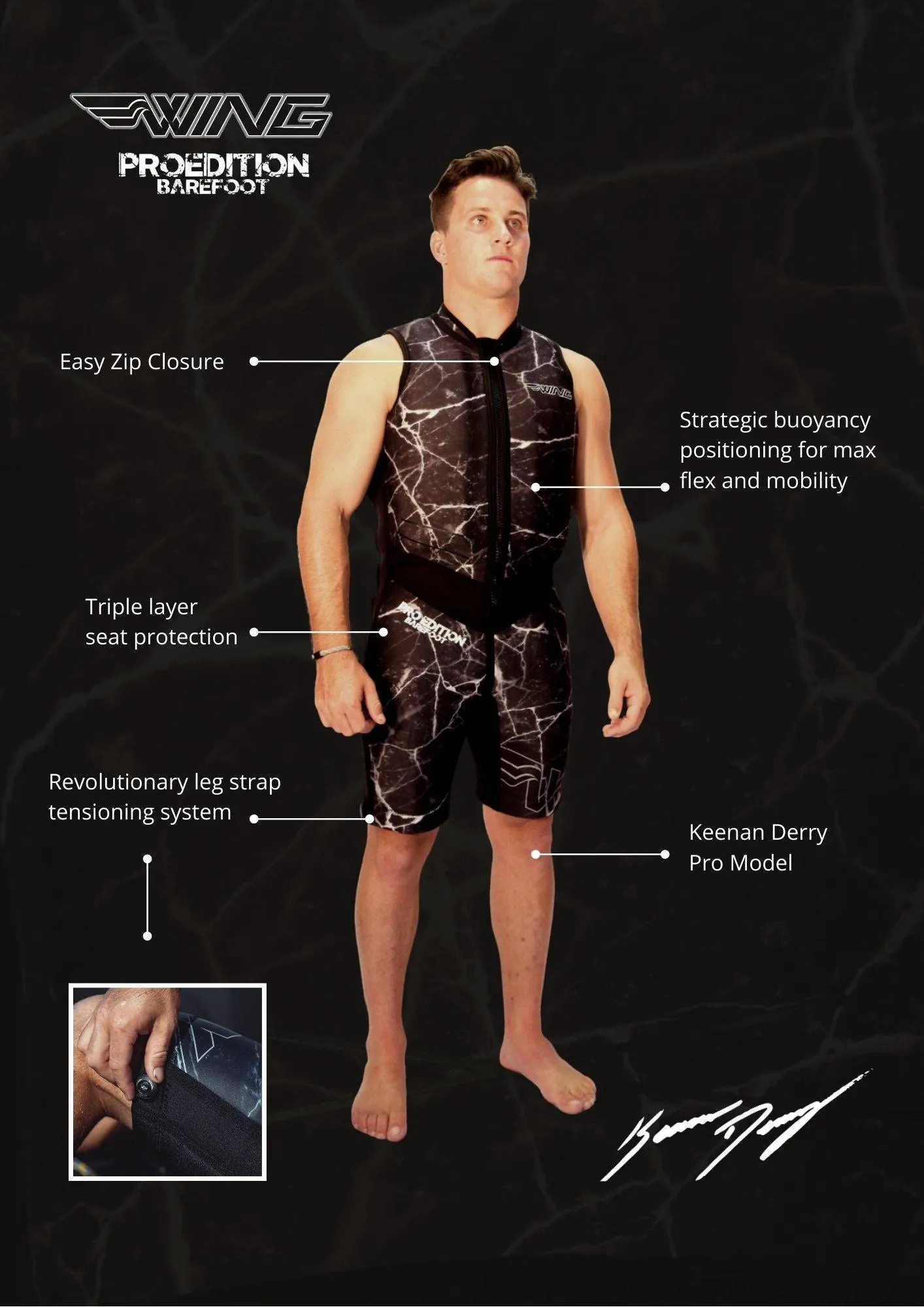 Wing Keenan Derry Pro Barefoot Suit (2022) - ORANGE