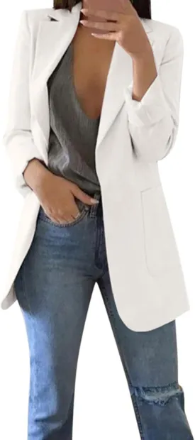 Women's Blazers & Suit Jackets Dressy Oversized Blazers for Women Casual Work Open Front Long Sleeve Suit Jacket