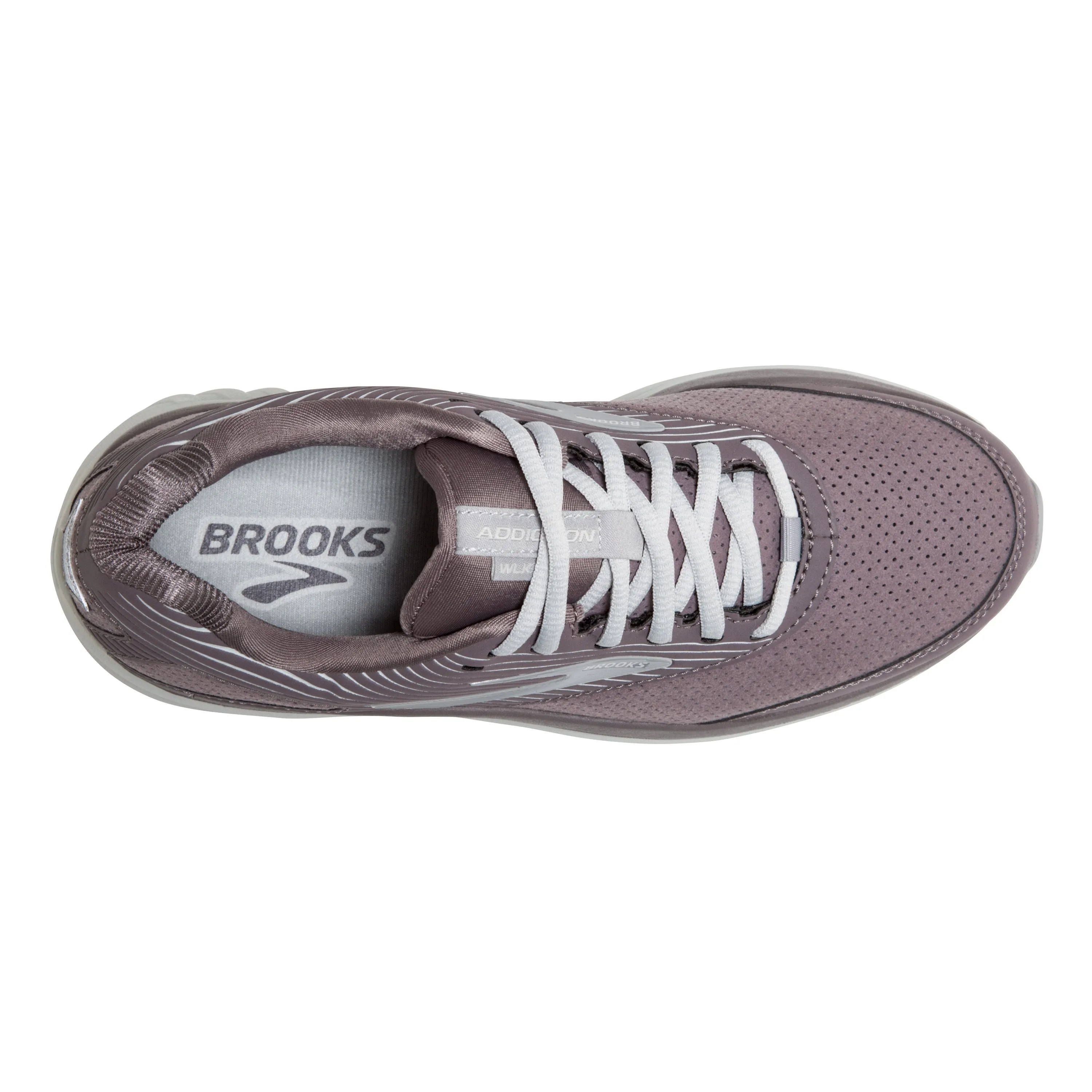 Women's Brooks Addiction Walker Suede Color: Shark/Alloy/Oyster (WIDE WIDTH)