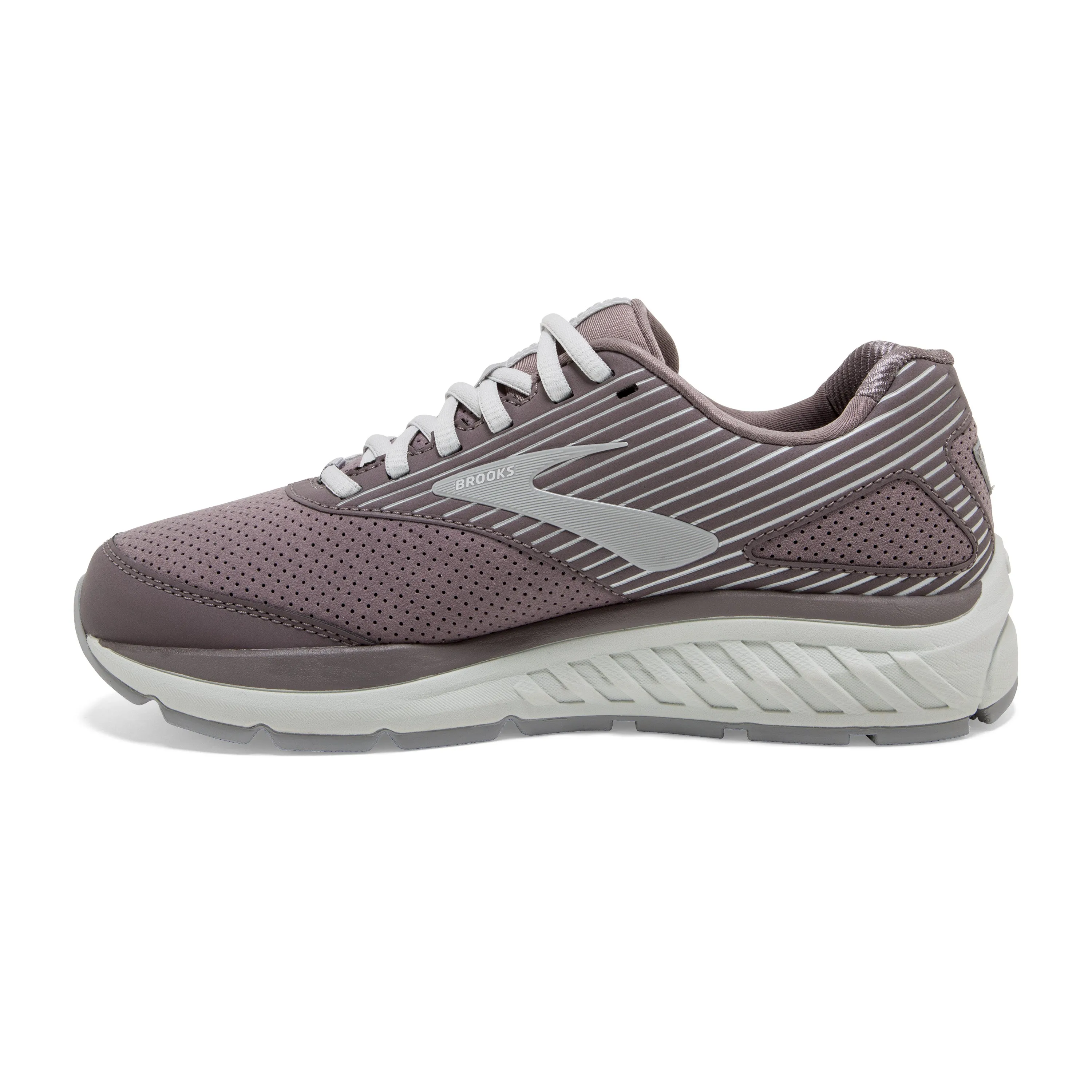 Women's Brooks Addiction Walker Suede Color: Shark/Alloy/Oyster (WIDE WIDTH)