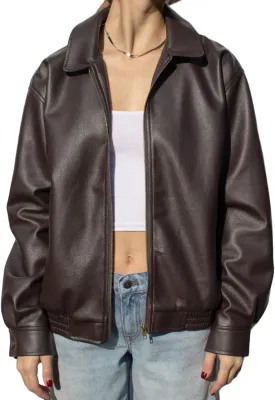 Women's Oversized Leather Jacket, Women's Oversized Leather Bomber Jacket, Premuim Plus Size Womens Jacket
